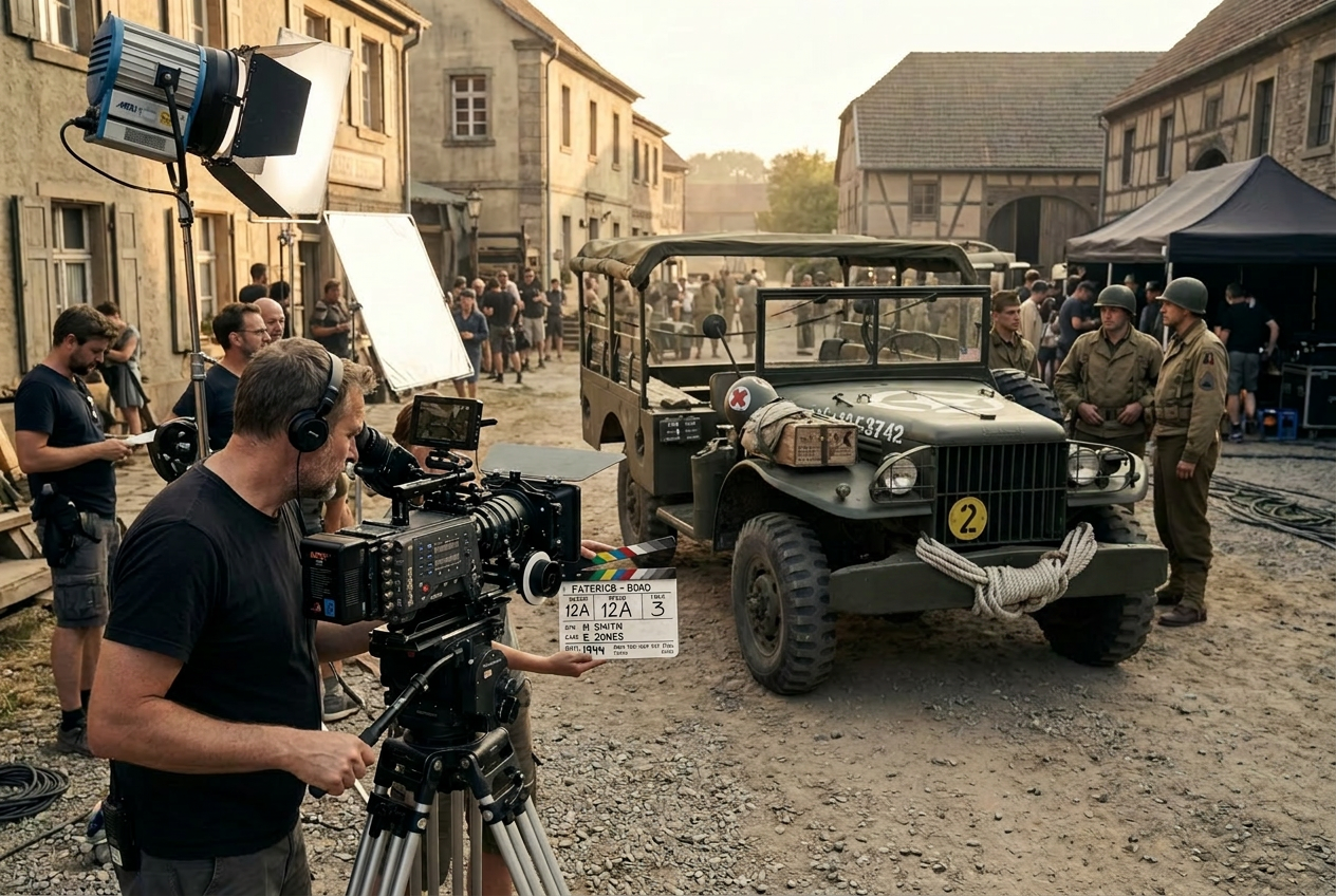Filmset mit US Army Truck