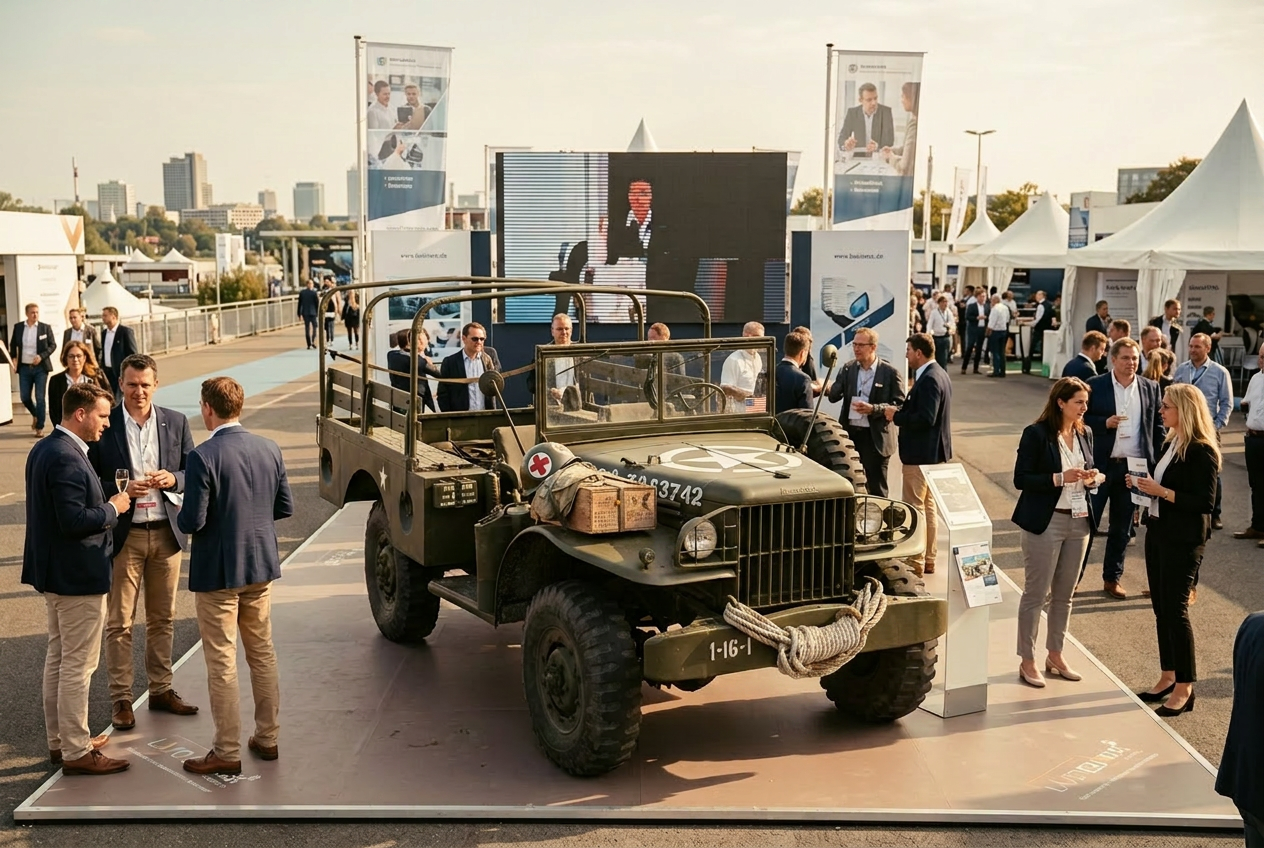 Messestand mit Army Truck